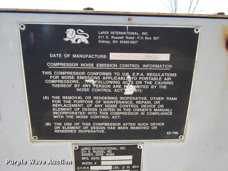 image for item DF7851 1994 Leroi air compressor