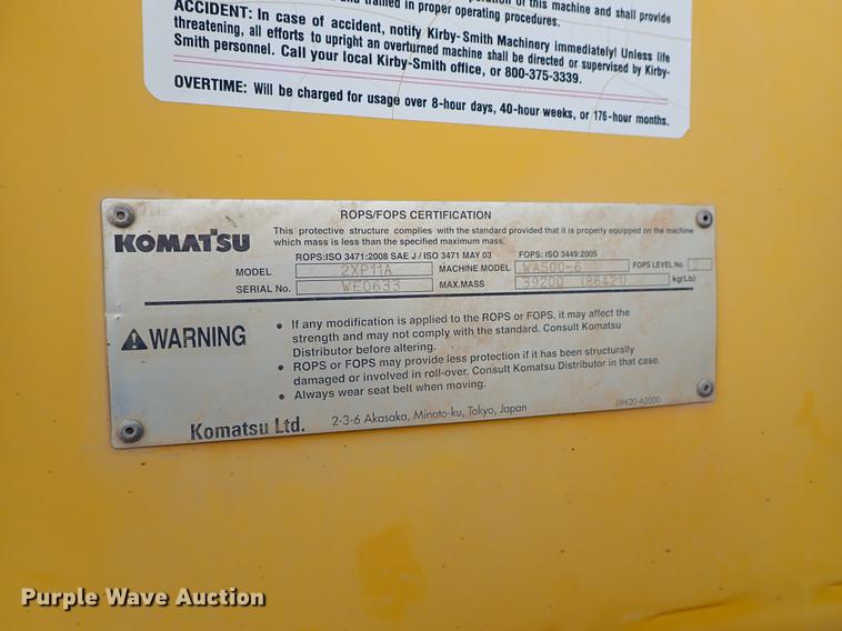 image for item DF8894 2010 Komatsu WA500-6 wheel loader