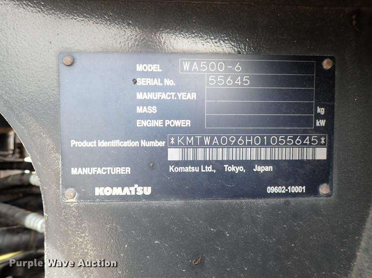 image for item DF8894 2010 Komatsu WA500-6 wheel loader