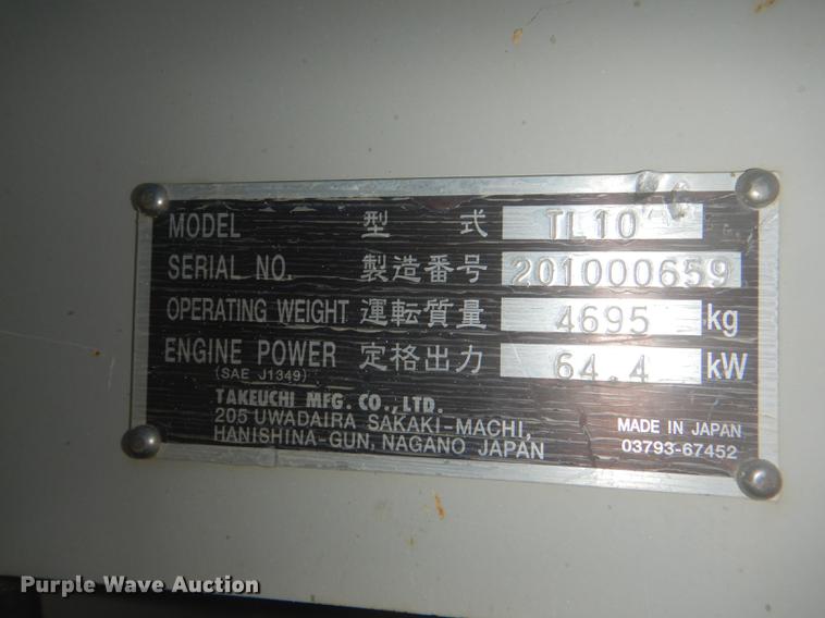 image for item DG0947 2013 Takeuchi TL10 skid steer