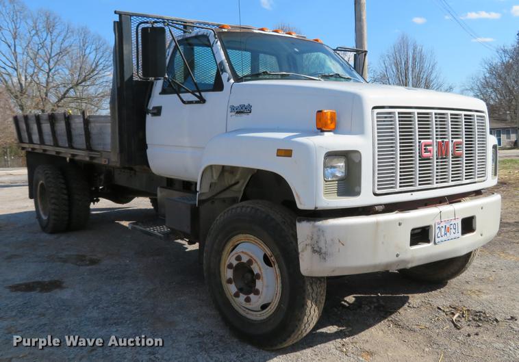 image for item DG3914 1993 GMC TopKick C5500 dump flatbed truck