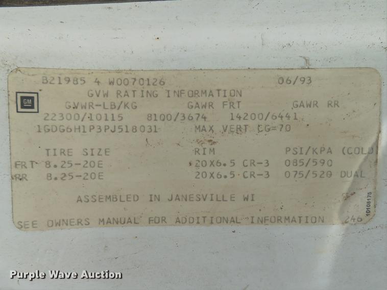 image for item DG3914 1993 GMC TopKick C5500 dump flatbed truck