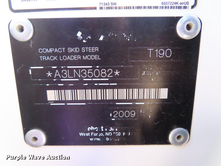 image for item DN9045 2009 Bobcat T190 skid steer
