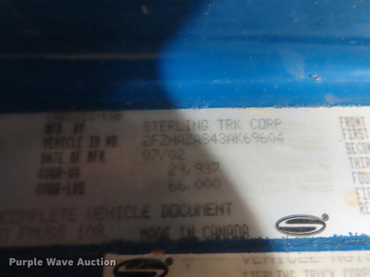 image for item DN9141 2003 Sterling L-Line vacuum truck