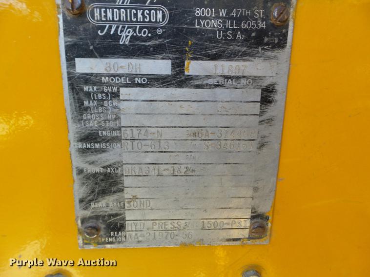 image for item DX9726 Hendrickson 30-DH crane