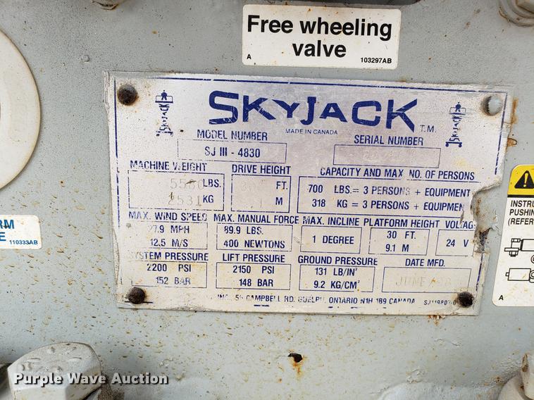 image for item EK9030 1998 Sky Jack SJIII 4830 scissor lift