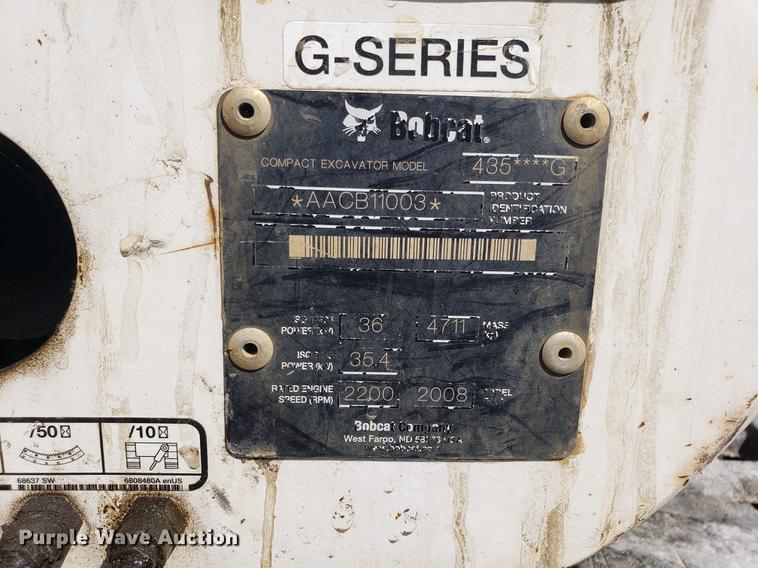 image for item EN9815 2008 Bobcat 435 mini excavator