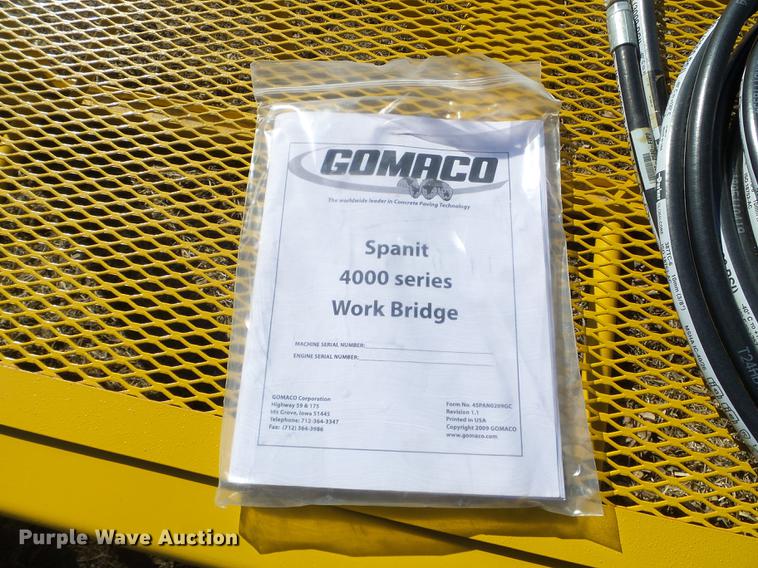 image for item EW9992 2018 Gomaco 4000 Spanit work bridge