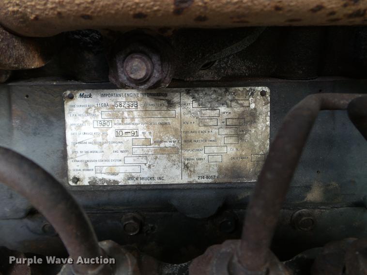 image for item EW9994 1987 Mack RW713 dump truck