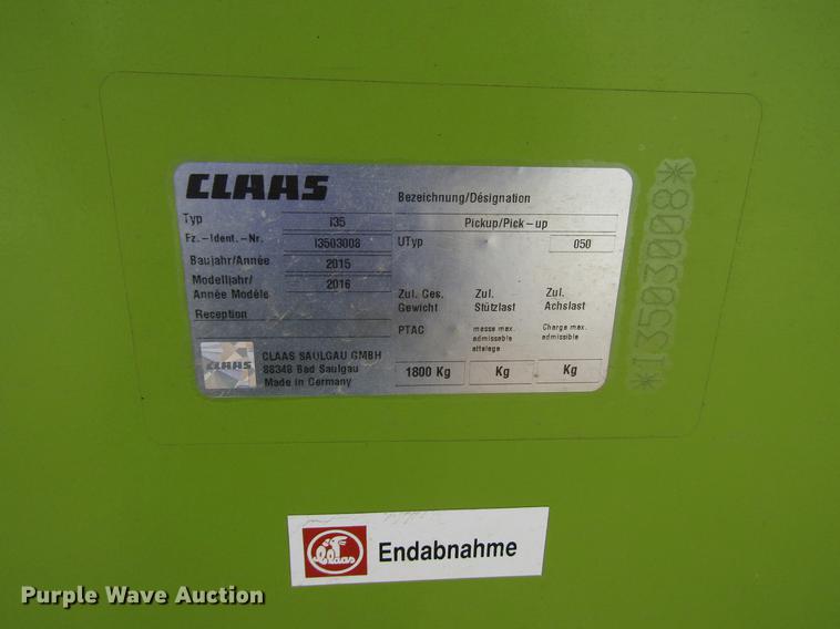 image for item FJ9654 2016 Claas 380 pickup head