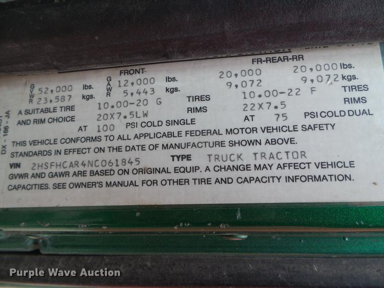 image for item DC5248 1992 International 9400 semi truck