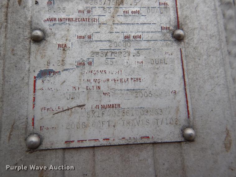 image for item DE0138 2006 Travis T102 end dump trailer