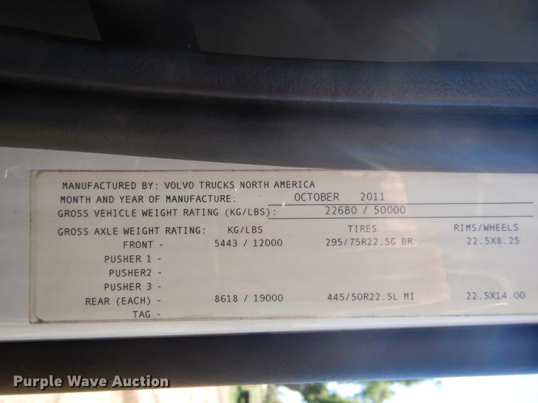 image for item DE8546 2012 Volvo VNM62T200 semi truck