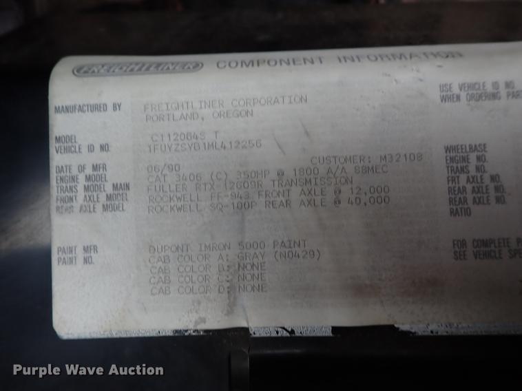 image for item DF8856 1991 Freightliner FLC semi truck