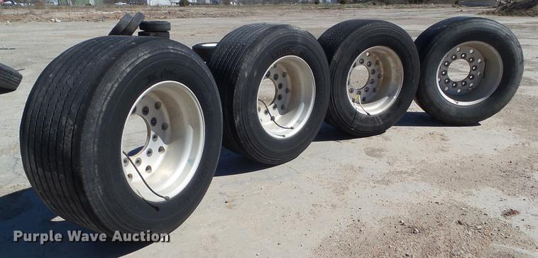 image for item EM9141 (4) 445/50R22.5 tires and wheels