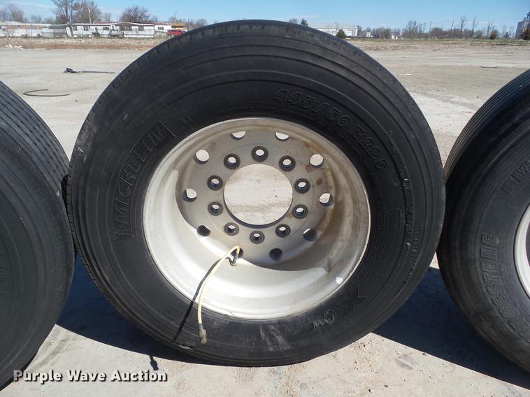 image for item EM9141 (4) 445/50R22.5 tires and wheels