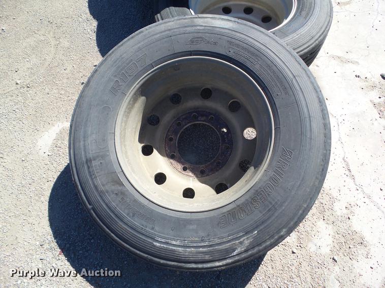 image for item EM9142 (4) 11R24.5 re-capped tires and wheels