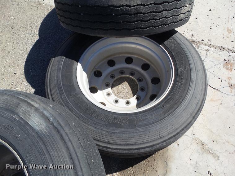 image for item EM9142 (4) 11R24.5 re-capped tires and wheels