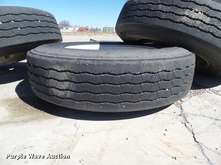 image for item EM9142 (4) 11R24.5 re-capped tires and wheels