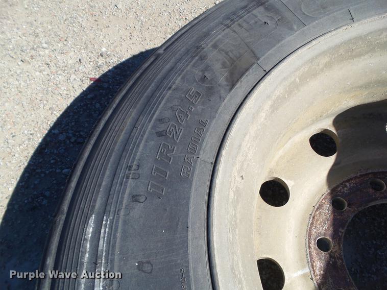 image for item EM9142 (4) 11R24.5 re-capped tires and wheels