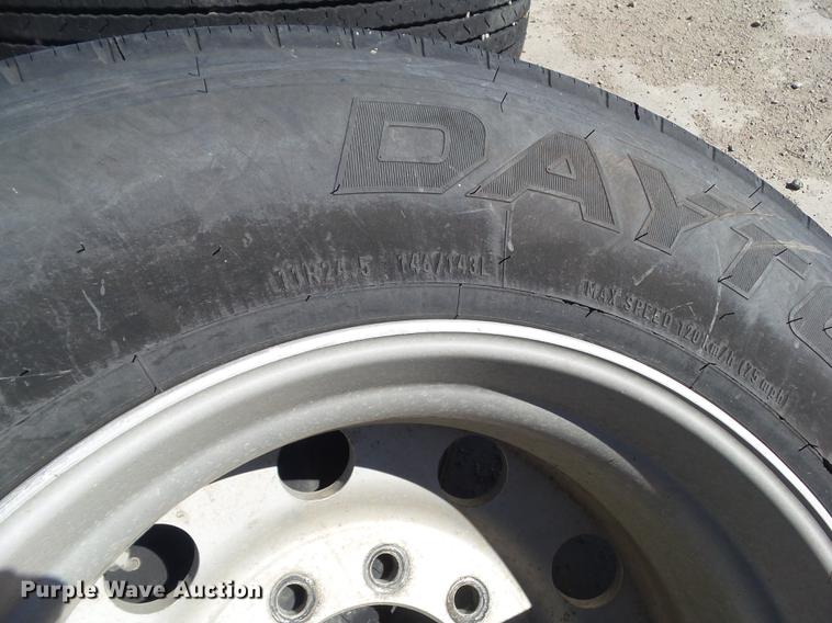 image for item EM9143 (4) Dayton 11R24.5 tires and wheels