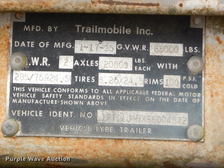 image for item FQ9679 1995 Trailmobile dry van Trailer