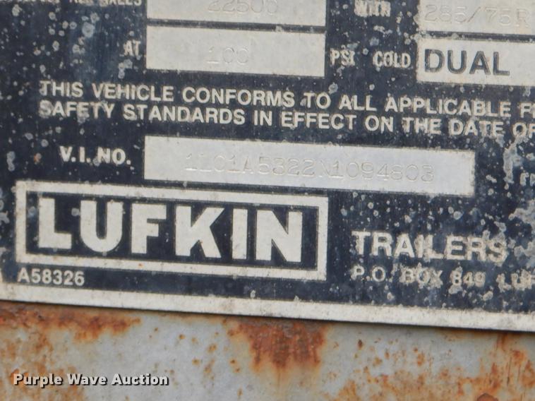 image for item FQ9693 1992 Lufkin TFY1PSY dry van trailer
