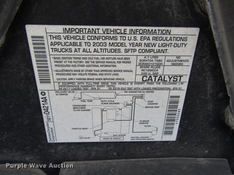 image for item DB6774 2003 Dodge Durango SUV