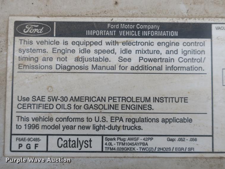 image for item DB8832 1996 Ford Ranger SuperCab pickup truck