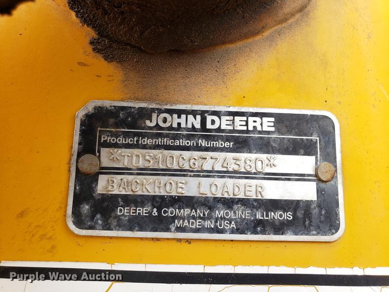 image for item DD4046 1991 John Deere 510C backhoe