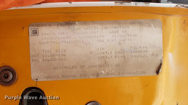 image for item DF3452 1991 Chevrolet Kodiak C6500 dump truck