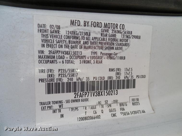 image for item DF4433 2008 Ford Crown Victoria Police Interceptor