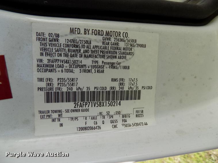 image for item DF4439 2008 Ford Crown Victoria Police Interceptor