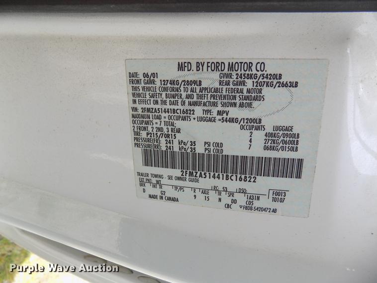 image for item DF4478 2001 Ford Windstar van