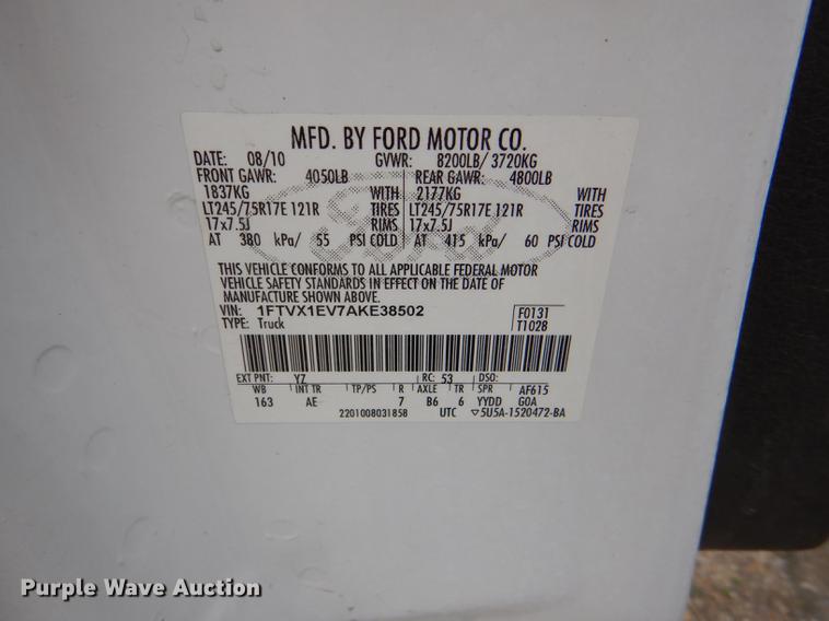 image for item DF7771 2010 Ford F150 SuperCab pickup truck