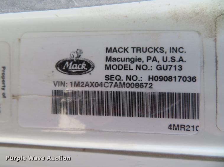 image for item DG3944 2010 Mack GU713 Granite dump truck