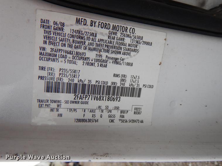 image for item DI9449 2008 Ford Crown Victoria Police Interceptor