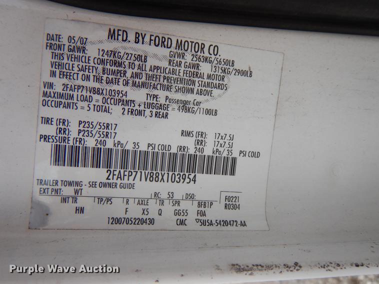 image for item DI9454 2008 Ford Crown Victoria Police Interceptor