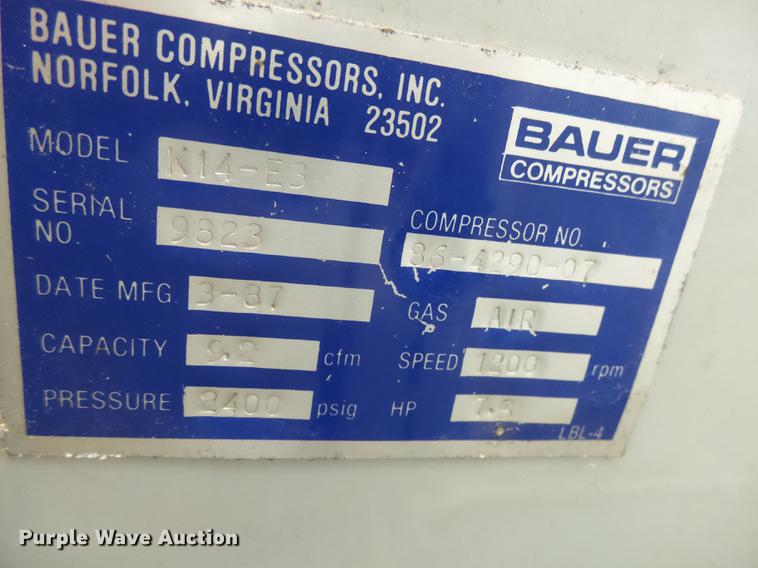 image for item DX9161 1987 Bauer N14-E3 compressor