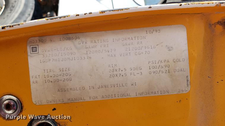 image for item EN9887 1991 Chevrolet Kodiak C6500 dump truck