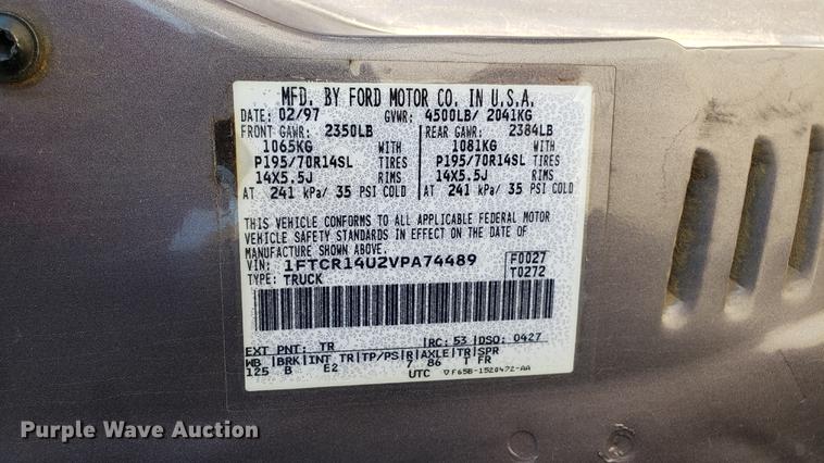 image for item EN9895 1997 Ford Ranger SuperCab pickup truck