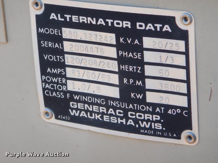 image for item EZ9781 Generac 580.327242 generator