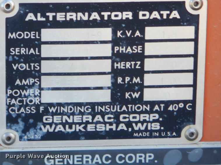 image for item EZ9782 Generac 95A02321-S generator