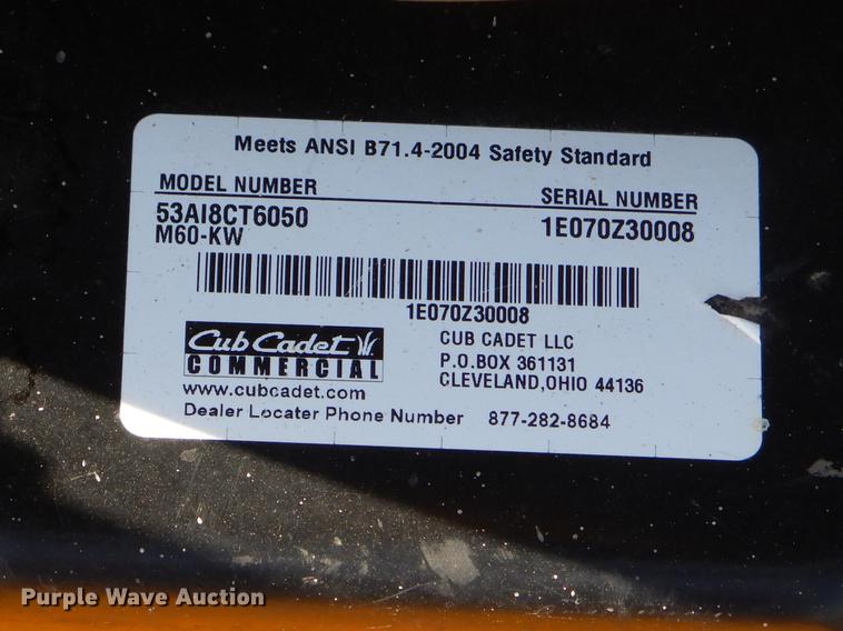 image for item EZ9935 Cub Cadet 53A18CT6050 ZTR lawn mower