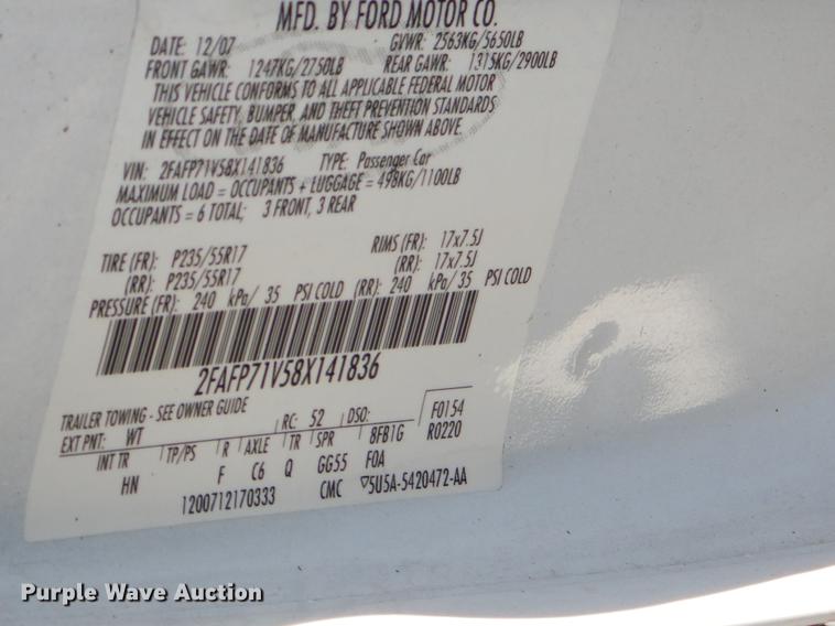 image for item EZ9965 2008 Ford Crown Victoria Police Interceptor