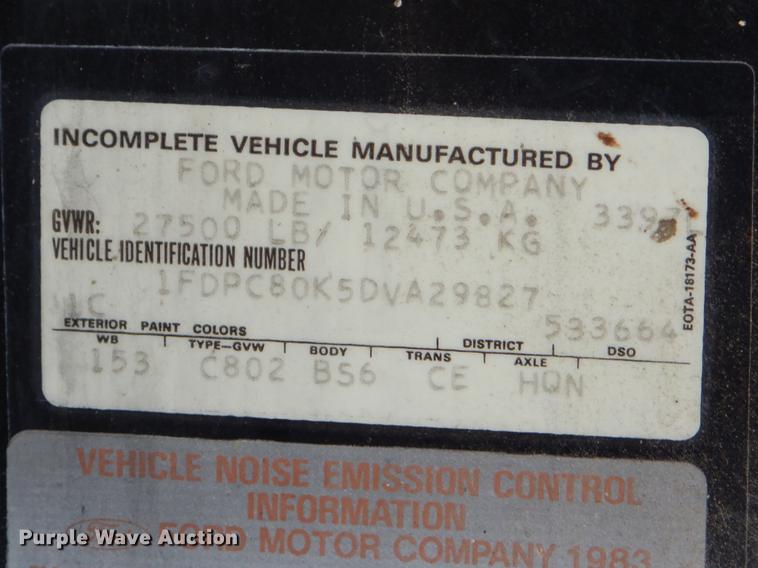 image for item EZ9967 1983 Ford 800 fire truck