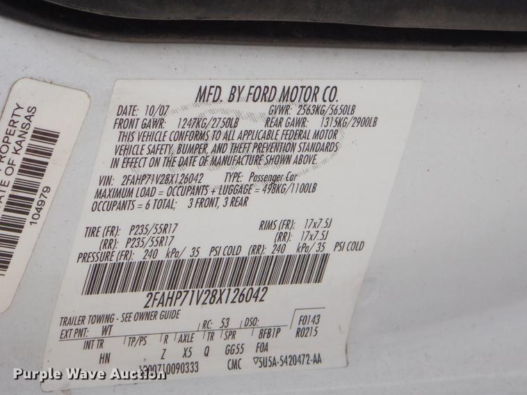 image for item EZ9980 2008 Ford Crown Victoria Police Interceptor