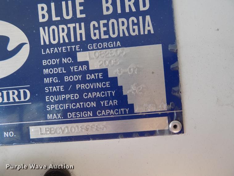 image for item FA9636 2008 Blue Bird Vision school bus