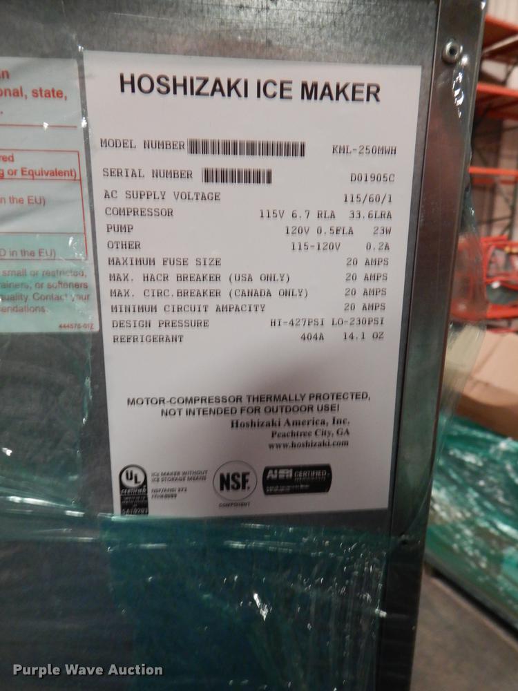image for item FK9103 Hoshizaki KML-250MWH ice maker