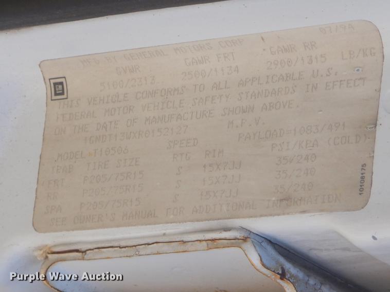 image for item FQ9733 1994 Chevrolet S10 Blazer SUV